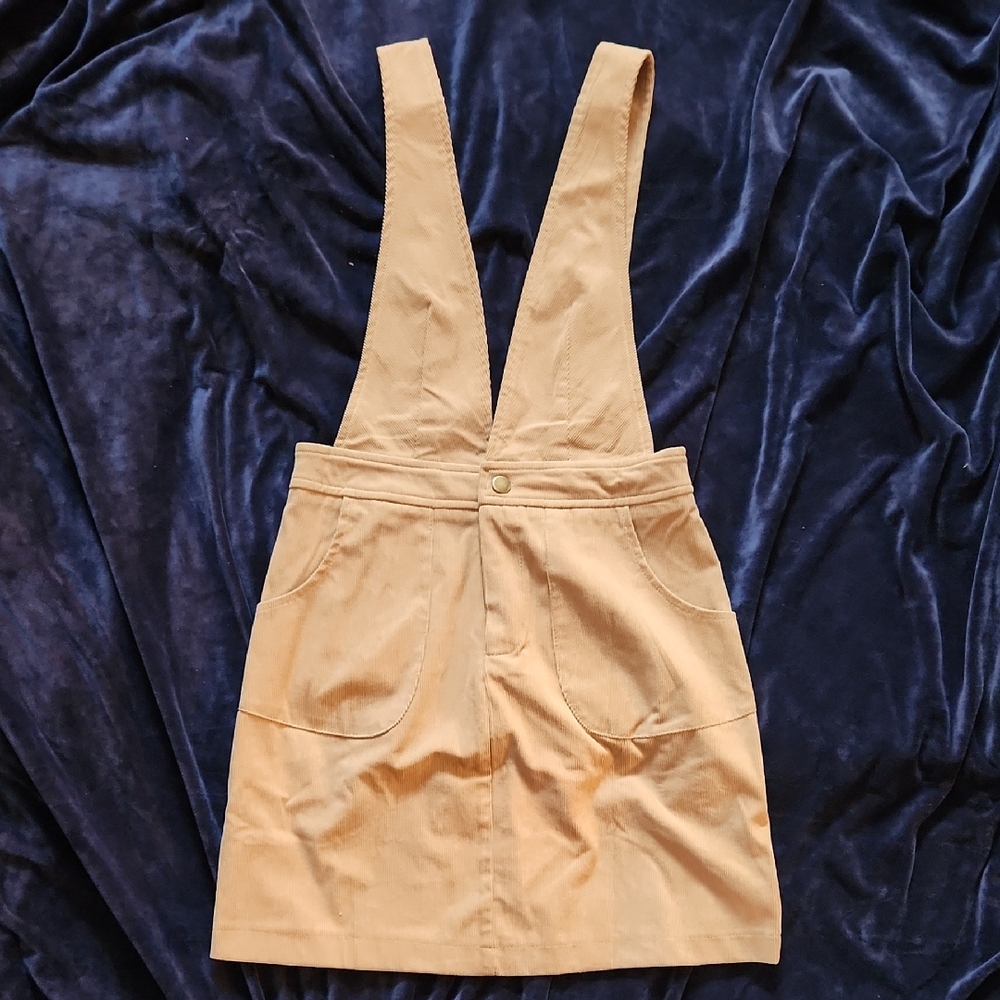 Allegra K Tan Pinafore Dress
